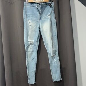 Light Blue Distressed Women Jeans